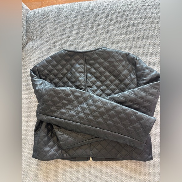 Zara Cropped Faux Leather Quilted Jacket - Size M Brand new no tag - Picture 15 of 16